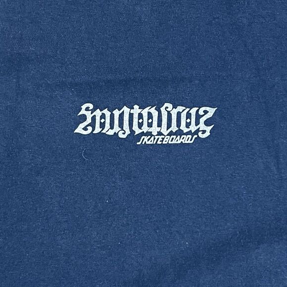 Vintage Santa Cruz Skateboards NHS Street Creep Skull Tshirt Sz M Blue - Picture 5 of 8